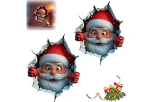 GENERIC Christmas Wall Stickers, 2025 New Santa Claus Breaking Through Wall Design, Living Room Decor (2pcs)