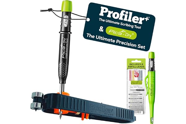 Profiler+ Ultimate Precision Set Multifunktionell Scribing Tool - Pica-Dry automatisk penna med lång livslängd och 8 påfyllningsledningar för flera användningsområden, officiellt varumärkessamarbete
