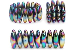 DOETYD 16 Pcs Elliptical Magnetic Balls Set, Spinning Buzzing Snake Eggs for Science Learning and Stress Relief, Fun Fidget Desk Toys and Fridge Magnets for All Ages (Multicolour)