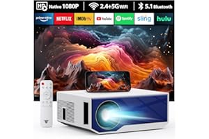 ZDK Neuer Beamer,4K-Unterstützung 5G WiFi projektor mit 20000 Lumen 300" Display Am Abend Outdoor Beamer Heimkino, kompatibel mit Smartphones/TV-Stick/PS5 /USB