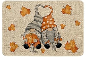 Artoid Mode Foglie d'acero Zucca Gnom Autunno Zerbino Decorazione Stagionale Cucina Tappeto Tappeto Pavimento Per Interni Esterni Decorazione 40x60 cm