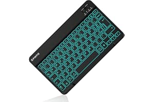 FINTIE Wireless Tastiera Retroilluminata e di 7 Colori [Layout Italiano] - Ricaricabile 10 Pollici Bluetooth Tastiera Compatibile con iPad e Android (Samsung/Lenovo/Huawei) Tablet, Nero
