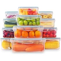 YASHE Set 16 Pièces Boîtes Alimentaires Hermétiques - 8 Récipients + 8 Couvercles Sans BPA