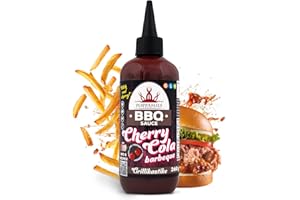 Poppamies Sauce BBQ Cherry Cola Barbecue – Saveur Sucrée et Acidulée Récompensée, Parfaite pour les Côtes et les Burgers – Sans Gluten, Végane – 360g