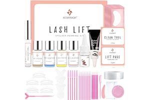 Rehaussement Cils, Aikvigss Professionnel Lash lift Kit, Kit Rehaussement de Cils avec Teinture, Eyelash Perm, Coffret Complet, Kit Idéal pour les Salons