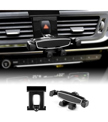 Mobiele Telefoonhouder Auto voor BMW 1Series E81 E82 E87 E88 F20 F21 F40 F52 116i M135i, 360° Draaibare Ventilatie Houder Auto Mobiele Telefoon Houder Auto Autohouder Mobiele,A Black