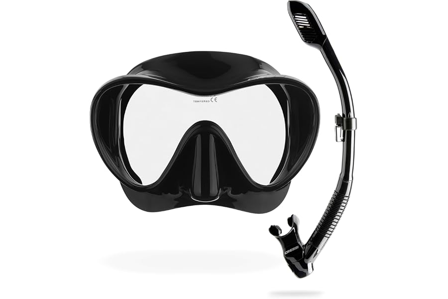 CRESSI F1 Frameless - Máscara Frameless F1 o Conjunto Máscara y Snorkel Dry para Submarinismo y Buceo, Talla Única, Unisex