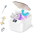 Ultrasonic Retainer Cleaner, 48KHz Ultrasonic Cleaner with U-V Light, Portable Dental Pod With 3 mode Digital Timer for Denture, Aligner, Mouth Guard, Braces,invisalign, Toothbrush Heads