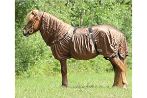 QHP Ekzemdecke Pferd Icelandic | Geeignet für Islandpferde | Schützt vor Insekten | Extra großer Schweiflatz | Gummizug an Hals, Bauchlappen und Beinen | Pflegeleicht (125 cm)