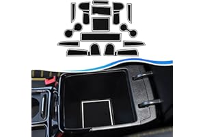 SXCY for Kia Ceed SW XCeed GT GT Line 2019-2023 UK Car Mats, 2022 Kia Ceed Rubber Mats, CHR Non-Slip Mats for Interior Center Console, Armrest Box, Drink Holder, Door Groove Pads (White)