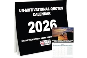 WORLD OF WALLCHARTS Secret Santa Funny Calendar 2026 – Inappropriate Unmotivational Quotes Wall Calendar – Hilarious Gag Gift for Men, Office Joke Present, Christmas for Him, Sarcastic Humour Wall Planner