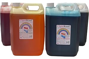 Classikool Set of 4 x 5 Litre Slushie Syrup for Slush Machines: Red Strawberry, Blue Raspberry, Pink Bubblegum, Green Apple