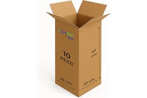 G.M. DISTRIBUZIONE GM 10 Scatole Cartone Avana 23x20x45 h cm - Mono Onda Resistenti per Imballaggio, Spedizioni e E-Commerce - Cartoni Trasloco e Packaging Riciclabile, Vari formati, Ideali per Uffici e Aziende