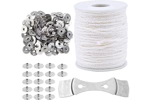 Huahuanghui Stoppini Candele,stoppino,Candle Wick,stoppino di Candela,Candela stoppini in Cotone,Intrecciato Rotondo Nucleo in Cotone Naturale per Candela Fabricazione,Candela stoppini in Cotone, (B)