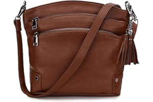 VX VONXURY Bolso Bandolera para Mujer, Bolso Bandolera de Piel Sintética Suave con Borla para Niñas para Viajes de Compras con 2 Correas Extraíbles