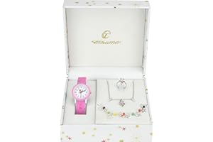 BELLOS Cofanetto Orologio Ragazza Rosa- Parure di gioielli Ballerino - Collana-Anello- Cinturino