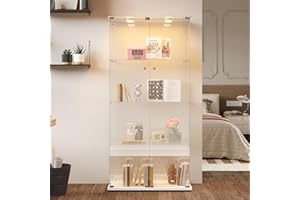 FOERPL Armario vitrina de cristal, vitrina de cristal de 4 capas, gabinete vitrina con cerradura 163x35x78.5 cm vitrina de cristal led vitrina de cristal para colección con mueble para vitrina de salón