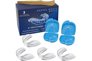Time2Sleep 8 Gouttières Dentaire Anti Bruxisme Thermoformables - Gouttière Dentaire de Nuit, Anti Grincements de Dents, Apnée du Sommeil, Gouttière Anti Ronflement - Support Pour Blanchiment Dentaire