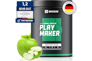 ‎SOCCESS PLAYMAKER | Workout Booster speziell für Fußballer | Sport Drink mit Kohlenhydraten + Elektrolyten + Mineralien + Aminosäuren + Koffein | 20 Portionen | Grüner Apfel