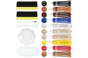 URAQT Zestaw do naprawy skóry, krem ​​do naprawy skóry w 10 kolorach, zestaw do naprawy skóry, do naprawy zadrapań i pęknięć butów, toreb, kurtek, mebli, samochodów