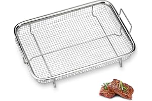 Cestello Griglia TAIZER Cestino Barbecue Vassoio Forno Rete Vassoio Barbecue in Acciaio Inossidabile Cestello Griglia Rete Ciotola Picnic per Barbecue Patatine Fritte Verdure Forno Fritto Raffreddare