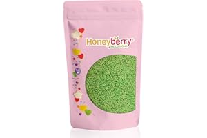 HONEYBERRY INCLUSIONS Green Sugar Strands Sprinkles 200g - Premium Edible Decorating Vermicelli Sprinkles for Baking, Cupcake and Cake Decorations, Ice Cream, Dessert and Icing Decoration Toppers
