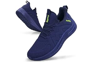 Feethit Trainers Men Running Shoes Tennis Sports Training Walking Gym Athletic Fitness Fashion Sneakers Trainers for Men Breathable Lightweight Comfortable Outdoor Flat Shoes for Jogging