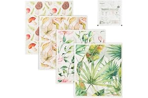 ‎PARMEDU Parmedu Biologisch Abbaubare Schwedische Spültücher 4er-Pack mit Auflösbarer Verpackung: Wiederverwendbare, Saugfähige und Schnell Trocknende Küchentücher, Umweltfreundliche Geschirrtücher