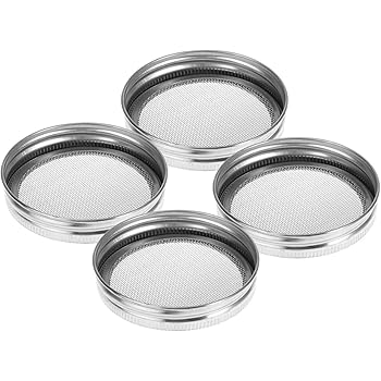 Bocal De Germination, 2 X 1000ml Germoir En Verre Bocal à Germes Avec 2 Couvercle A Grille En Acier Inoxydable 2 Support 1 Plateau 99244814