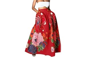 Skang Sommer Rock Damen Luftig Lang Einfarbiger Damen-Rock mit hoher Taille, hohen und niedrigen Rüschen, Zwei in einem, schnell trocknend, lässig, unregelmäßig drapiert, lässiger Lange Röcke A