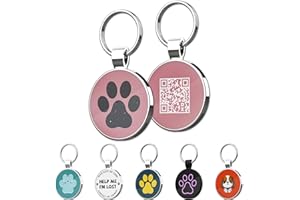 MYLUCKYTAG QR Code Pet ID Tags Dog Tags - Pet Online Profile - Scan QR Receive Instant Pet Location Alert Email