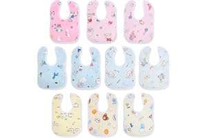 Vicloon bomull haklappar, vattentät haklapp, Haklappar för dreglande, Baby bandana, unisex vattentät haklapp med roliga tryck för bebisar från 0 månader till 3 år