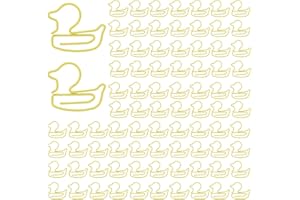 Tinoaly 100pcs Clips en Papier de Canard, Jolis Marque-pages Canard Jaune Clips Décoratifs Fournitures de Bureau Amusantes Accessoires Scolaires Cadeaux pour les Collègues Enseignants Décoration
