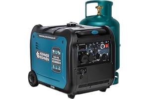 K&S KÖNNER&SÖHNEN Könner & Söhnen KS 5500iEG S portable LPG/petrol inverter generator) Max.power 5500 W, UK Plug Sockets 1x13 A,1x32 A (230 V),2 USB ports,silent inverter generator, dual fuel generator