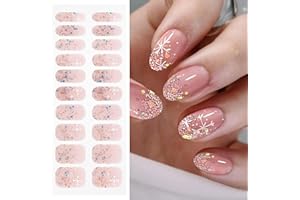 ‎JMEOWIO JMEOWIO Nagelfolie UV Härtend Weihnachten Schneeflocken Glitzer UV Gel Nail Strips Nagelsticker Nagelaufkleber Nail Art Dekoration Nageldesign Zubehör