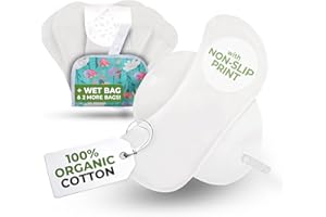NATISSY Premium Protèges Slip Lavables Réutilisables en Coton Bio avec Imprimé Antidérapant pour Pertes Blanches (S, x7); Lavables à Haute T°, 100% Respirants, Hygiène Féminine pour Usage Quotidien (Sans PUL)