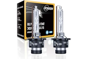 LTONXEN Ampoule D2S Xenon HID 6000K Blanc Froid Lampe 12V 35W pour Voiture Phare Remplacement Kit, Garantie de 2 Ans. (2 Pcs)
