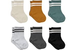 BISTYLE 6 paia di calzini per neonati da 0-6 mesi a 3 anni, in cotone, senza cuciture, per bambini e bambine