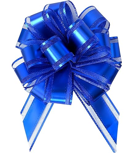 Fiocchi Regalo Giganti 18cm - Set Di 6 Fiocchi Blu Con Nastro, Perfetti Per Matrimoni, Compleanni, Auto E Natale - Foto 12