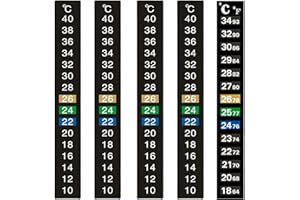 Thoquene 5 sztuk termometrów do akwarium, samoprzylepny termometr akwariowy, cyfrowy pasek do pomiaru temperatury