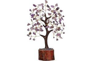 NARIBABU Amethyst Crystal Tree - Gem Tree - Crystals and Gemstones - Crystal Money Tree - Feng Shui Tree - Home Decor Gifts - Chakra Decor - Crystal Gifts for Women