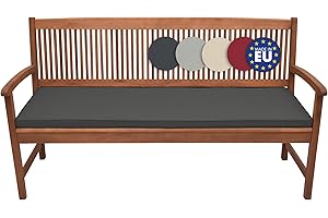 Beautissu Coussin d'assise confortable pour meubles de jardin, lavable, pour banc de jardin, extérieur, 150 x 48 x 5 cm, gris graphite