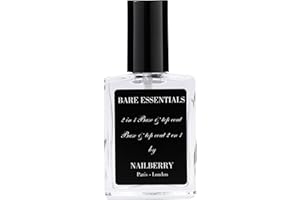 Nailberry Bare Essentials 2 in 1 Base and Top Coat 15 ml | Adhering Base Coat & High Shine Top Coat | Protects against Fading and Discolouration