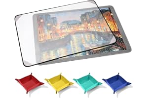 LOSVINA Jigsaw Puzzle Board, Portable Puzzle Mat with Puzzle Dustproof Cover for Puzzle Storage Puzzle Saver, 30.8 * 22inch for 1000 pcs with 4 Foldable Sorting Trays (BOBP01)
