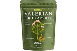 Valerian Root | 9000mg High Strength Extract Capsules for Sleeping & Relaxation | 60 Capsules, Not Tablets | 1 Month Supply | Made in The UK by Roundway Supplements