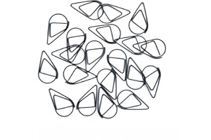 MELGO 50Pcs Small Golden Paper Clips, Water Drop-Shaped Paperclips Bookmarks for Office Stationery Document, Memo, Poster, Photo (Black)