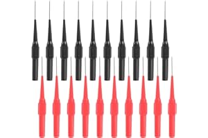 SLIVERDEW 20 Stück Messspitzen für Multimeter 0.7 mm Testsonde Piercing Nadel Sonde Prüfspitze Bananenstecker Multimeter Messleitung Sonde Isolationspiercing Probe