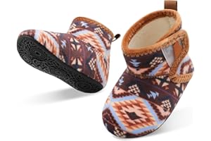 JOINFREE Baby Girls Boys House Shoes Baby Slippers with Non-Slip Rubber Sole Toddlers Cozy Home Booties