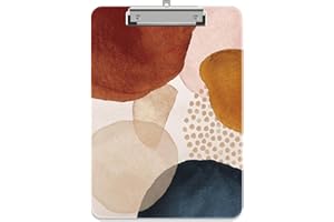 Piasoenc Porte-blocs en plastique, Porte-blocs décoratifs, Porte-blocs en plastique avec clip en métal, format A4 standard, format lettre, Planche à pince de bureau pour étudiants, bureau