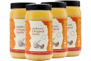 Cooks & Co Chopped Garlic in Oil 1.2 Kg (Pack of 4)